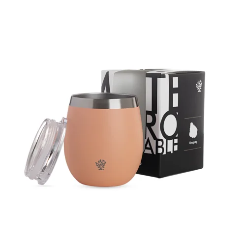 Mate Acero Inox. con Tapa - Crema