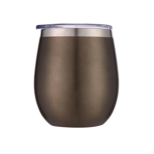 Mate Acero Inox. con Tapa - Marron Metalizado