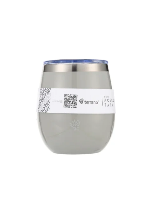 Mate Acero Inox. con Tapa Metalizado - Oliva