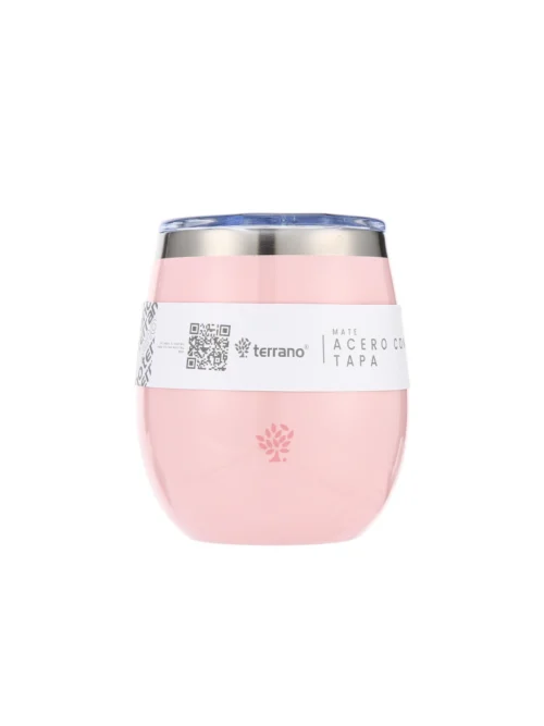 Mate Acero Inox. con Tapa Metalizado - Rosado