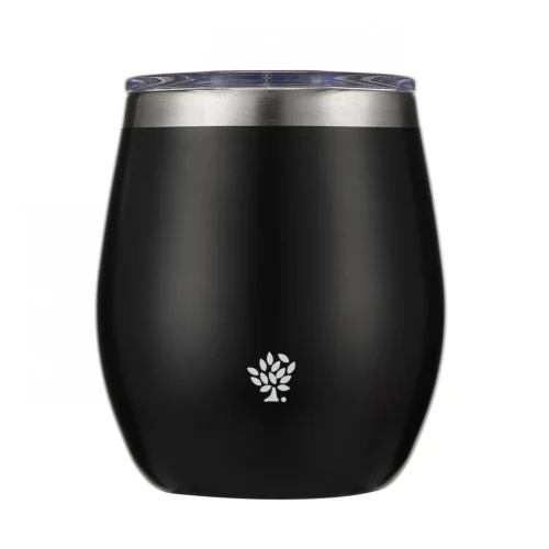 Mate Acero Inox. con Tapa - Negro Metalizado