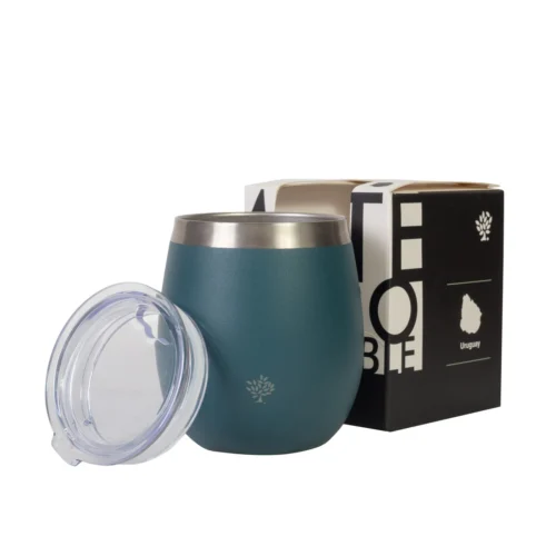 Mate Acero Inox. con Tapa - Petróleo