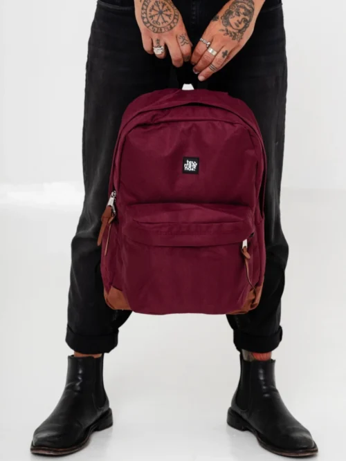 Mochila Clásica Combinada - Bordó