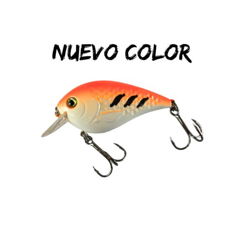 Señuelo Go Fishing Crankbait Paleta Corta CPC10 Naranja con Blanco con Rayas Negras