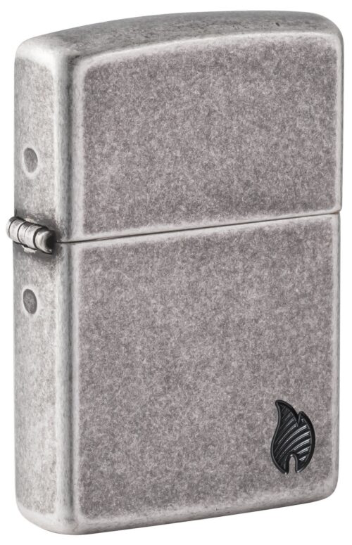 Encendedor Zippo Armor Antique Silver Flame Design 46399