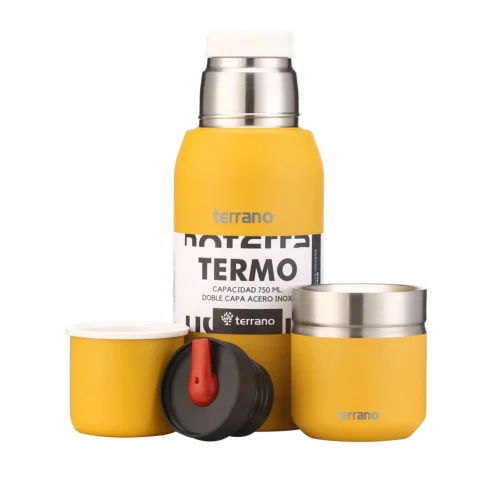 Set Acero 750ml / Mate Folkie - Mostaza
