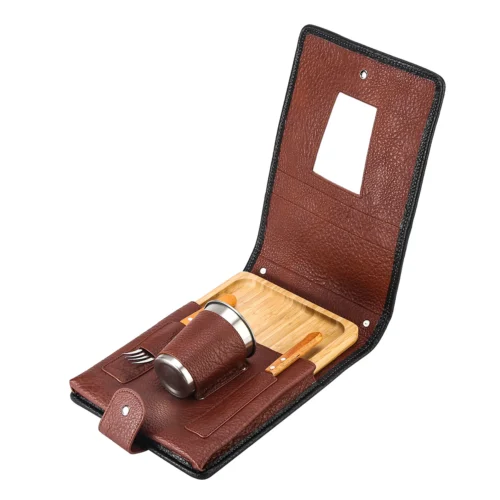 Set Parrilla Asador con Vaso - Marrón