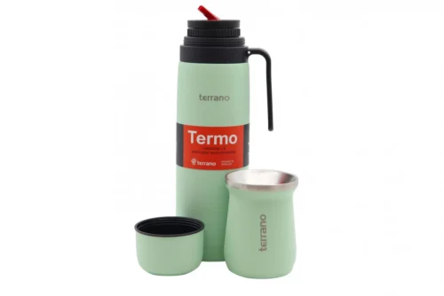 Set Termo + Mate Acero Tradicional - Verde Agua