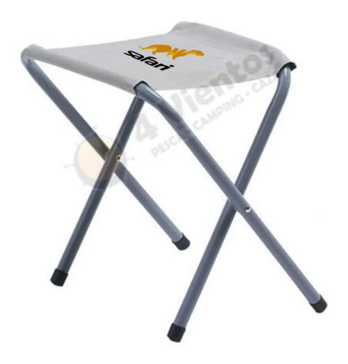 Taburete de cuatro patas en aluminio Safari