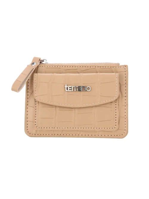 Tarjetero Croco Bruselas - Beige