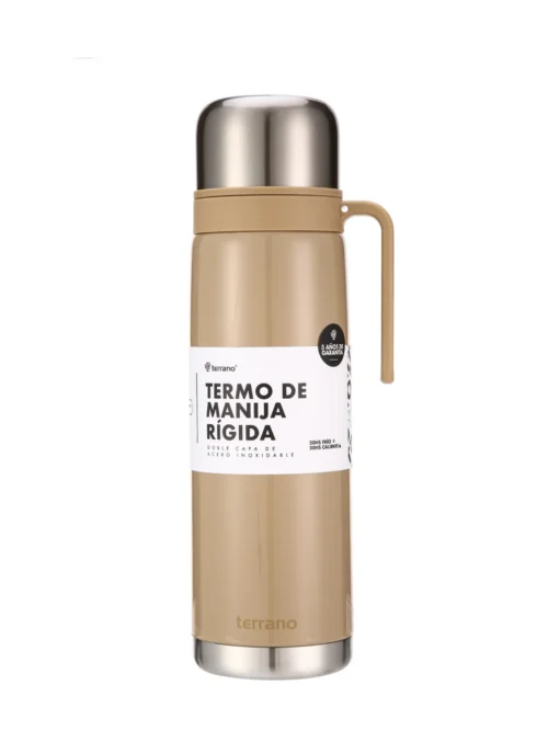 Termo 1Lt. Premium Manija Rigida Metalizado - Arena