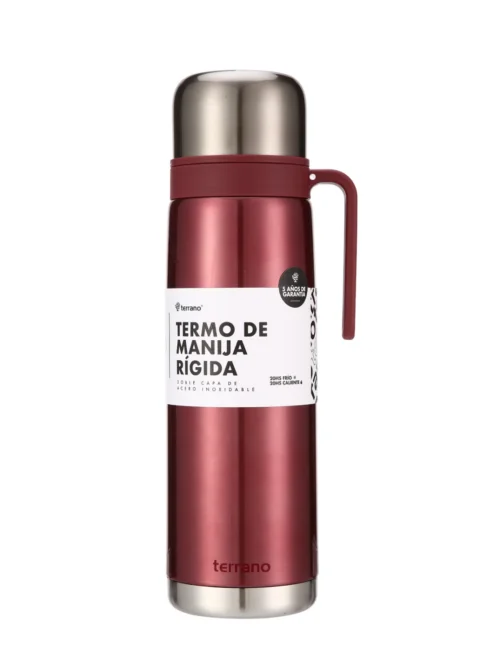 Termo 1Lt. Premium Manija Rigida Metalizado - Rojo