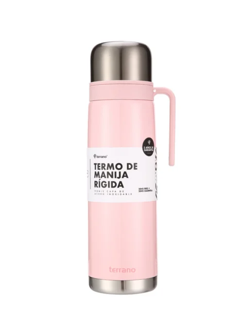 Termo 1Lt. Premium Manija Rigida Metalizado - Rosado