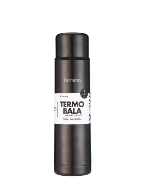 Termo Bala 750ML Metalizado - Negro