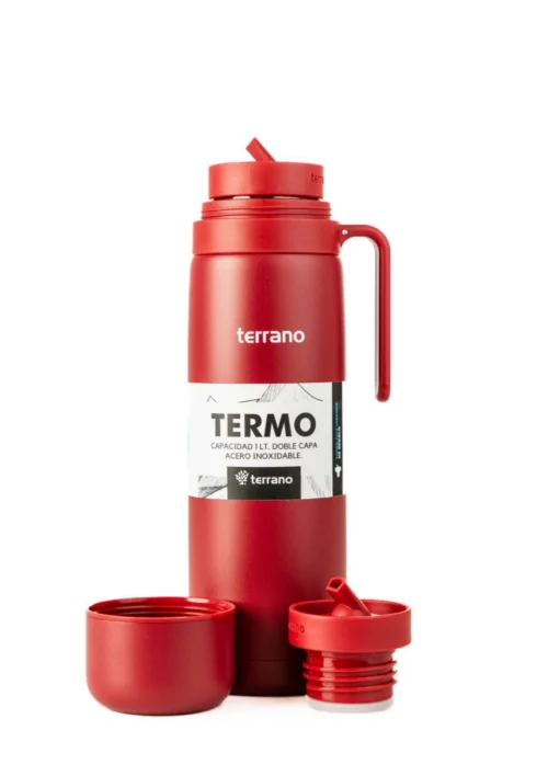 Termo con Manija Rígida Color - Rojo