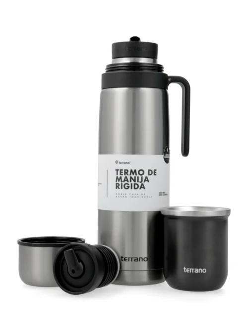 Termo Manija Rigida + Mate Acero inox. - Sicilia Negro met