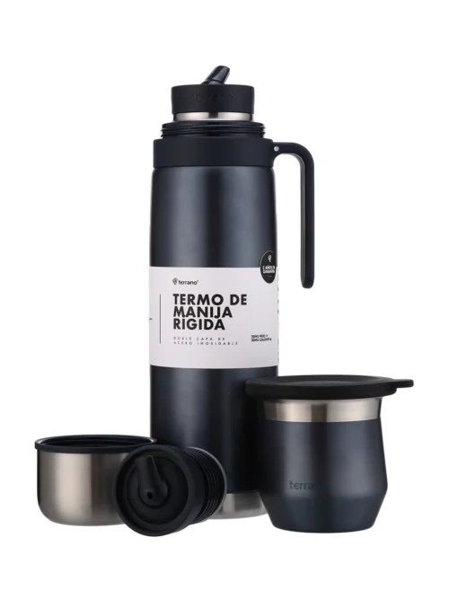 Termo Manija Rigida + Mate Flap - Azul Metalizado