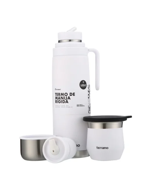 Termo Manija Rigida + Mate Flap - Blanco