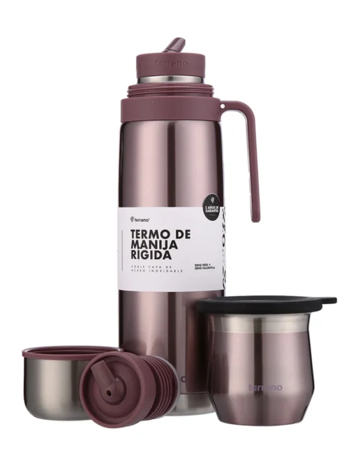 Termo Manija Rigida + Mate Flap - Lila Metalizado
