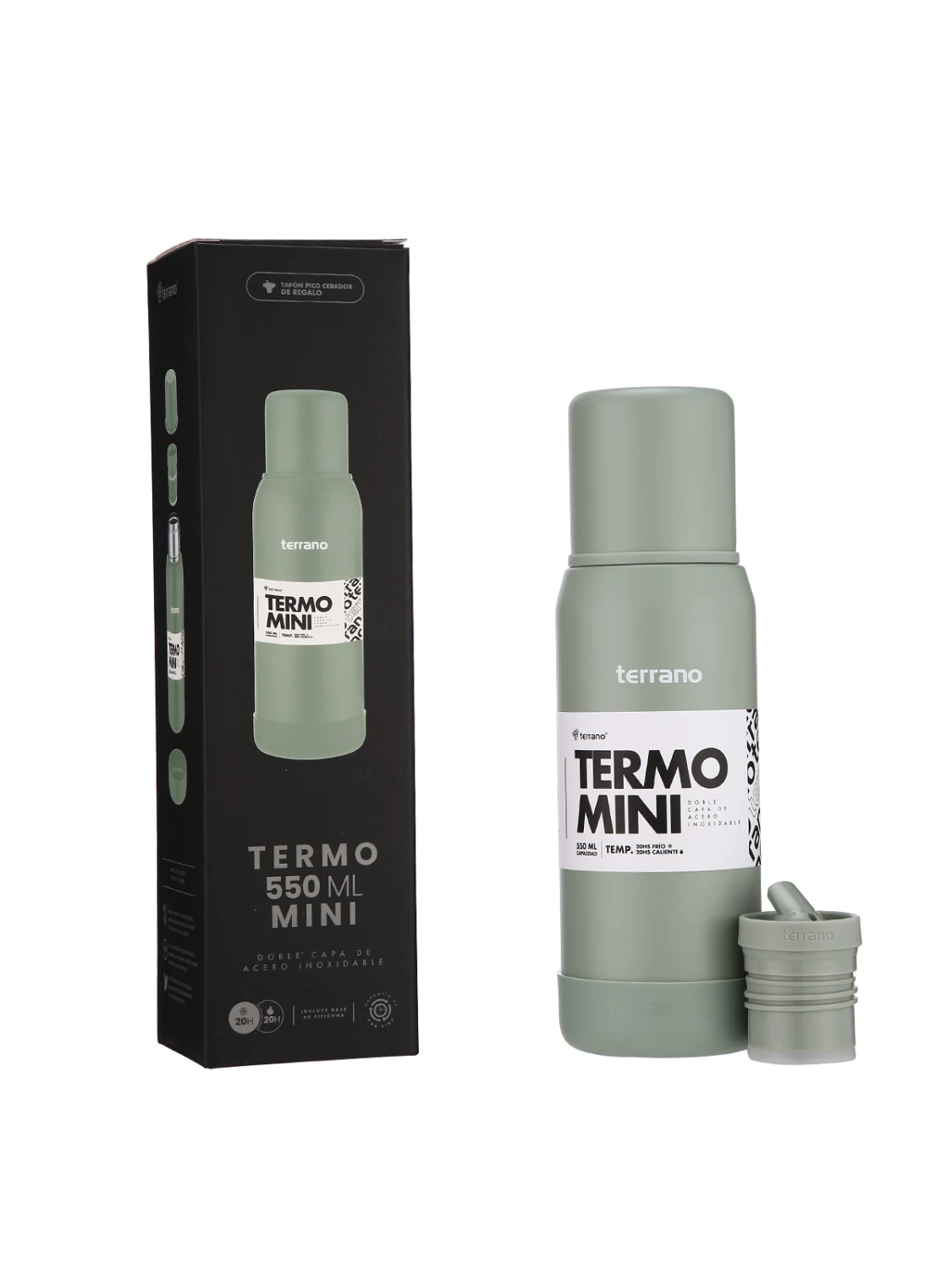 Termo Mini Premium - 500mL. - Oliva 2 Termo Mini Premium - 500mL. - Oliva - Imagen 2