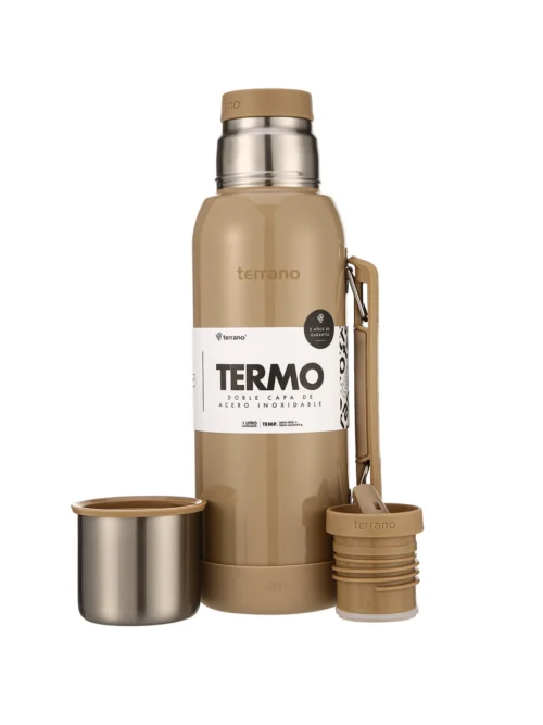 Termo Premium 1lt. Con base de Silicona Metalizado - Arena