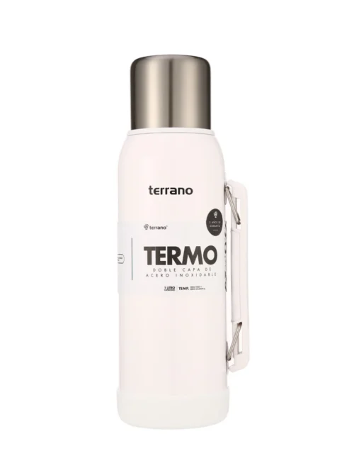 Termo Premium 1lt. Con base de Silicona Metalizado - Blanco