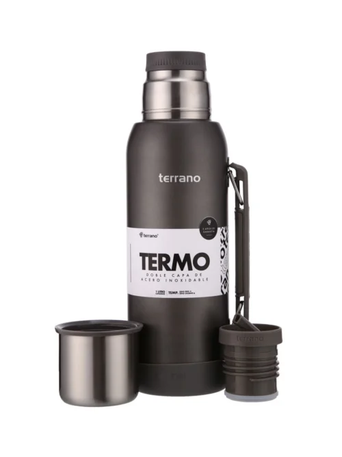 Termo Premium 1lt. Con base de Silicona Metalizado - Gris