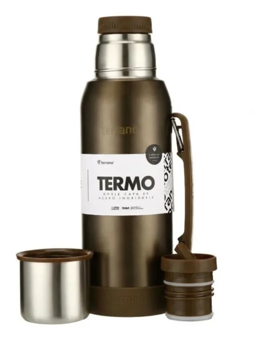 Termo Premium 1lt. Con base de Silicona Metalizado - Marrón