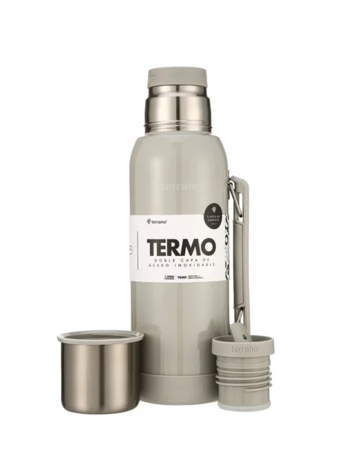 Termo Premium 1lt. Con base de Silicona Metalizado - Oliva