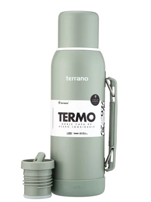 Termo Premium 1lt. Con base de Silicona - Oliva