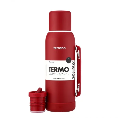 Termo Premium 1lt. Con base de Silicona - Rojo