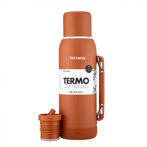 Termo Premium 1lt. Con base de Silicona - Terracota