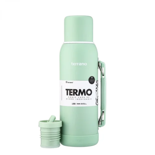 Termo Premium 1lt. Con base de Silicona - Verde Agua