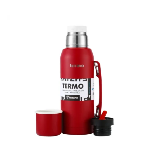Termo Premium 1Lt. con Manija. - Rojo