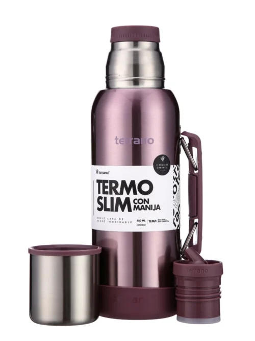 Termo Slim 750mL. con Base Silicona - Lila Metalizado