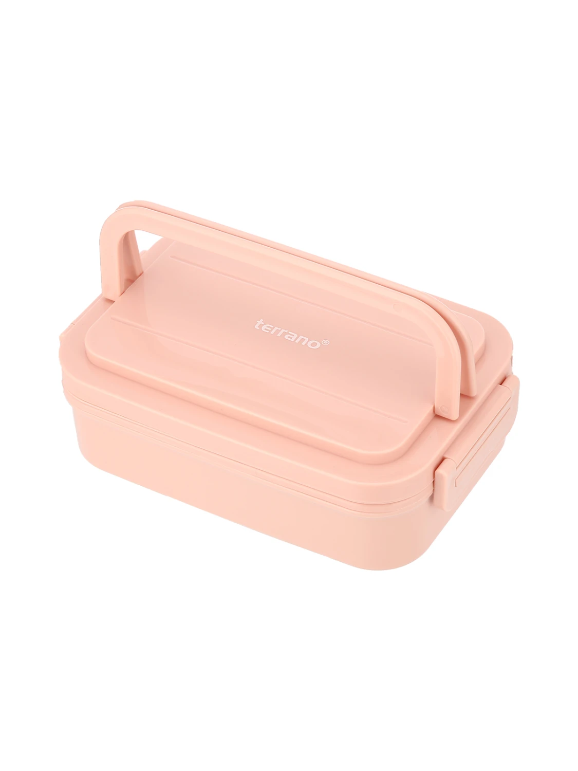 Tupper Pickbox con Asa + Cubiertos - Rosado 1 Tupper Pickbox con Asa + Cubiertos - Rosado