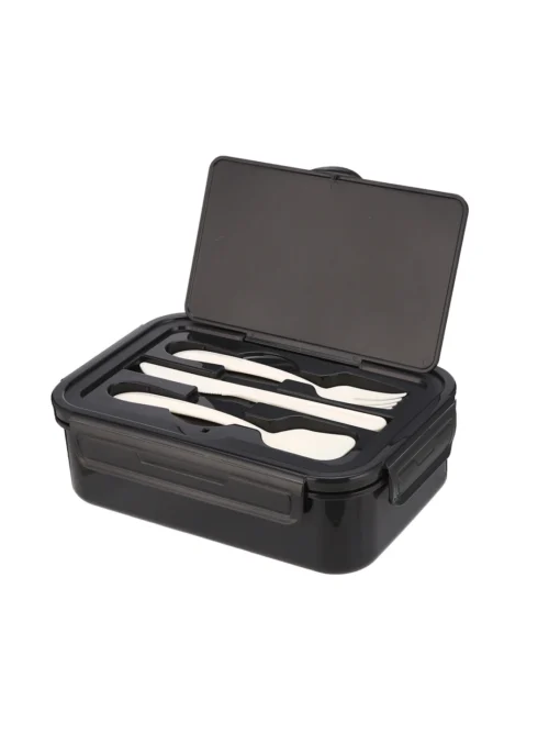 Tupper Pickbox con Cubiertos - Negro