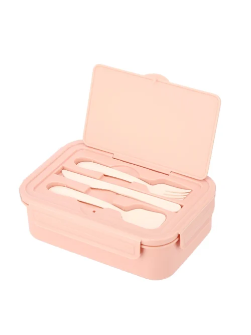 Tupper Pickbox con Cubiertos - Rosado
