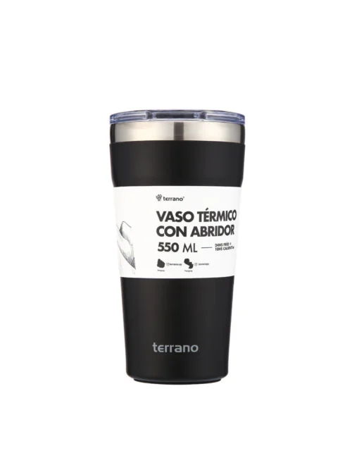 Vaso Acero Inox. 550mL. - Negro