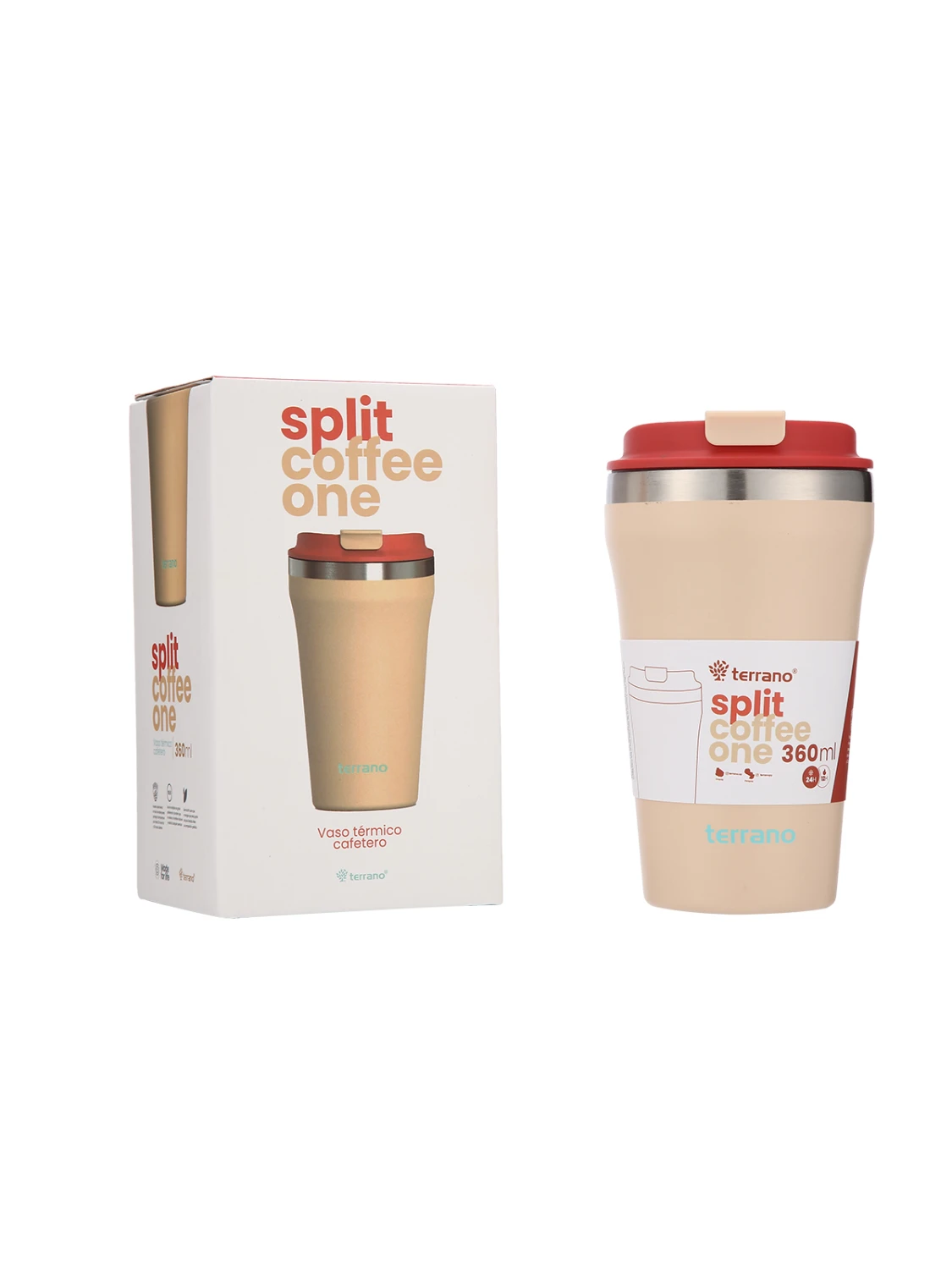 Vaso Térmico Café Split 360mL. - Coral 2 Vaso Térmico Café Split 360mL. - Coral - Imagen 2