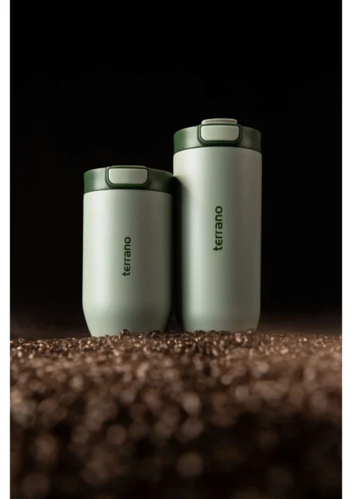 Vaso Térmico Push&Drink 350mL. - Oliva
